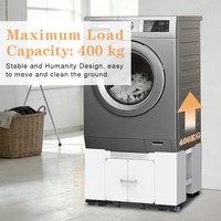 Pied de machine à laver en acier inoxydable de qualité supérieure avec hauteur réglable et tiroir de rangement pour la maison, l'hôtel et la blanchisserie