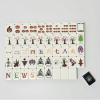 Jeu de Mahjong américain sur le thème d'Halloween |   Design toile d'araignée au crépuscule, collection Halloween Night Charm