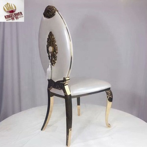 Moderno hotel ristorante oro rosa barocco in acciaio inox sedia di banchetto - Product Image 3
