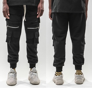 Pantalones Deportivos de Algodón para Hombre, Estilo Hip Hop, para Entrenamiento, Fitness, con Múltiples Bolsillos, Cierre de Cremallera, Corte Ajustado, para Gimnasio y Deportes, 2020 - Product Image 1