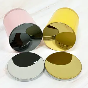 New Design Candle Jar Lid Stainless Steel Storage Jar Lid Zinc Alloy Electroplated Mirror Metal Candle Jar With Lid