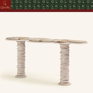 <span class=keywords><strong>Table</strong></span> d'entrée moderne en travertin GOLDKING, beige, pierre naturelle, <span class=keywords><strong>console</strong></span> artistique, meuble sur mesure pour la décoration du salon - Product Image 4
