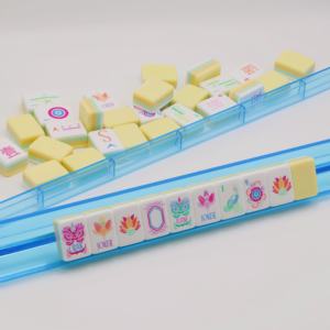 Jeu de Mahjong américain de luxe pour 4 joueurs, tuiles de Mahjong faites à <span class=keywords><strong>la</strong></span> main, thème fleurs jaunes, collection pour <span class=keywords><strong>la</strong></span> maison, coffret cadeau - Product Image 3