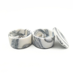 Nanwei hoa trắng đá cẩm thạch hộp đồ trang sức hai lớp thủ công cho màn hình hiển thị nhà tinh tế - Product Image 1