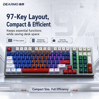 Clavier mécanique optique filaire F97D, disposition 97 touches, panneau en alliage, rétroéclairage LED mixte pour ordinateur de bureau, ordinateur portable, gamer, échange à chaud