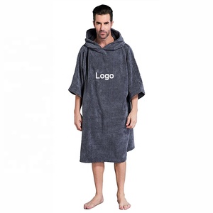 Wholesale Custom Surf Changing Robe Swimming Travel Beach Dry Adults Hooded Poncho Robe Towel