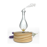 Nébuliseur d'huiles essentielles en verre - Diffuseur d'huiles fait main, base en bois, sans plastique, sans chaleur, sans batterie, sans LED