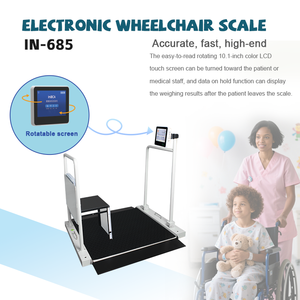 Pèse-personne bariatrique robuste avec rampe pliable, main courante et barre d'appui pour maison <span class=keywords><strong>de</strong></span> retraite, pèse-personne sur pied pour fauteuil roulant - Product Image 1