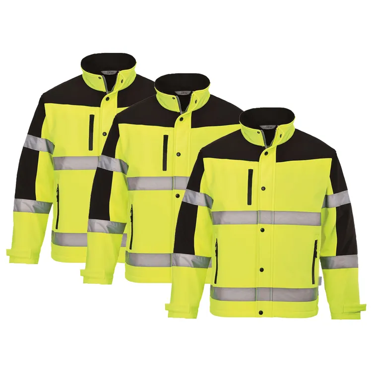 Abiti da lavoro in microfibra personalizzati abbigliamento da lavoro Hi Vis sicurezza invernale riflettente giacca impermeabile abbigliamento di sicurezza riflettente per gli uomini