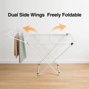 Séchoir à linge pliable personnalisable en fer et PP, écologique, moderne, portable, multifonctionnel, sur pied - Product Image 4