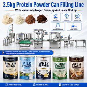 Máquina Envasadora de Café Molido Fino Seco de 2.5 kg, Proteína de Leche en Polvo, Línea de Llenado y Envasado en Latas Metálicas Grandes, Totalmente Automática - Product Image 1