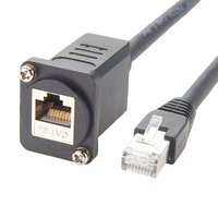Kabel Ekstensi Ethernet RJ45 Panel Mount CA-T6A, Jack Panel RJ45 Female ke Plug RJ45 Male, Kabel Patch Jaringan Industri 10Gbps