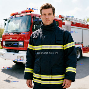 Combinaison de pompier ATI-FIRE EN469 FR en coton ignifuge, imperméable et résistante au feu, équipement de protection individuelle (EPI) pour la lutte contre les incendies, équipement de la brigade incendie - Product Image 3