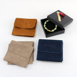 Customized Logo <b>Gift</b> Jewelry Packaging <b>Envelope</b> Bags Velvet Microfiber Jewelry Pouch for Jewellery Packing with Insert Display - Product Image 6