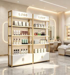 ชั้นวางของสำหรับร้านเสริมสวยพร้อมโลโก้สั่งทำ โครงเหล็กคาร์บอนแข็งแรงทนทาน สำหรับร้านตัดผม ร้านเสริมสวย ร้านทำเล็บ และร้านเครื่องสำอาง - Product Image 1