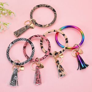 Commercio all'ingrosso di Cuoio DELL'UNITÀ di elaborazione Braccialetto <span class=keywords><strong>Portachiavi</strong></span> Chiave Anello Del Braccialetto In Pelle Nappa <span class=keywords><strong>Portachiavi</strong></span> - Product Image 3