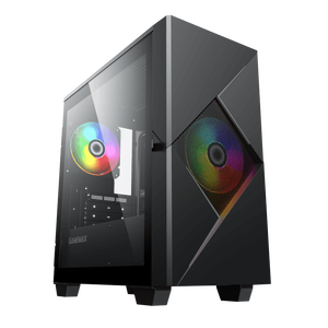 GAMEMAX Cyclops BR Micro ATX Boîtier pour <span class=keywords><strong>PC</strong></span> de jeu utilisé <span class=keywords><strong>tour</strong></span> moyenne avec panneau latéral en verre trempé et ports USB et audio avant - Product Image 2