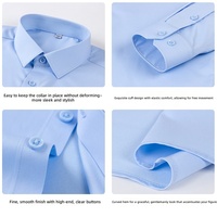 Chemise habillée à manches longues pour homme, triple protection, imperméable, résistante à l'huile et anti-salissure, pour affaires et occasions formelles
