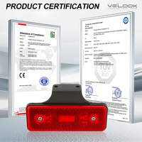 Feux de position arrière LED E-mark pour remorque, feux de gabarit, 12V 24V, lampe de position rouge LED pour remorque et camion