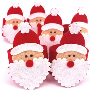 12pcs Christmas Napkin Rings Christmas Santa Claus Napkin Holders Tableware Napkin holder