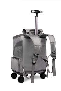 Sac à roulettes pliable pour petits chiens et chats Sac à dos pour animaux de compagnie avec roues pour le voyage - Product Image 2