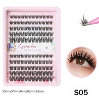 En gros, Kit DIY de cils en grappe effet yeux de poupée, Faux cils naturels effilés à bande fine