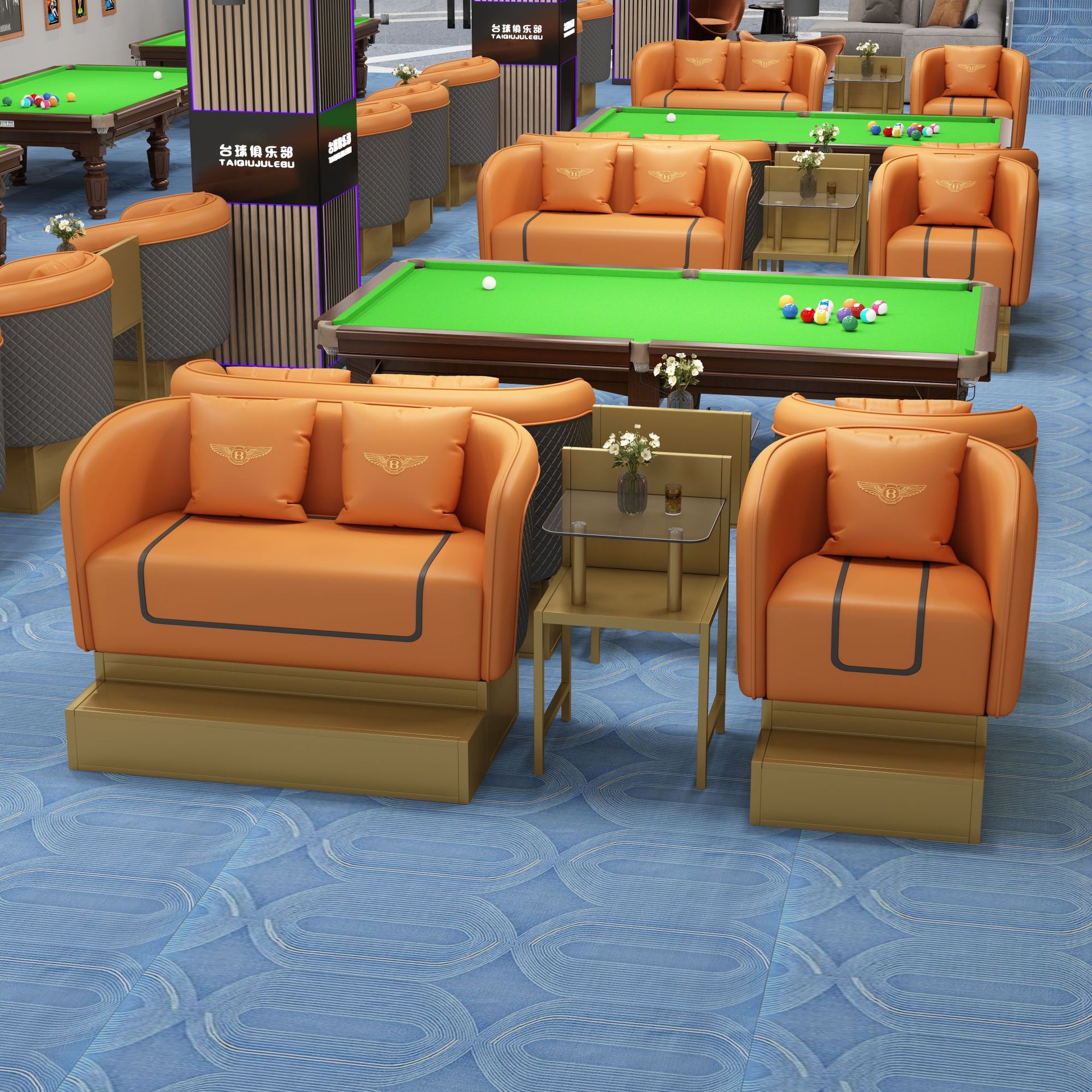 ส้ม: ชุดสำหรับสามคน - แผง (โต๊ะกาแฟกระจก)