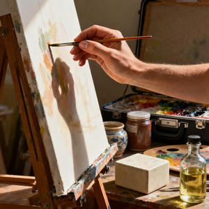 Lienzo de Lino Retado con Tejido Medio, Pintado <span class=keywords><strong>a</strong></span> <span class=keywords><strong>Mano</strong></span>, con Marco, 550 g/m², Tela de Lienzo Pintada para Arte y Pintura <span class=keywords><strong>a</strong></span> <span class=keywords><strong>Mano</strong></span> - Product Image 4