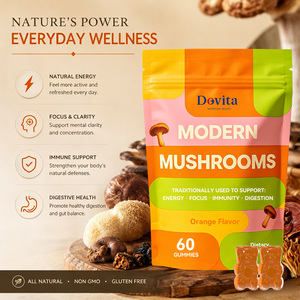 Sixty Count Orange Mushroom Gummies Super Seven Blend Shiitake Turkey Tail Maitake Lions Mane Cordyceps Chaga Reishi Gluten Free - Product Image 3