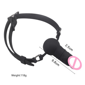 <span class=keywords><strong>Gag</strong></span> réaliste en silicone FST avec boule, sangle réglable pour <span class=keywords><strong>gag</strong></span> buccal pour SM (noir) - Product Image 3