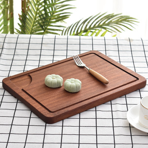 Sapele Steak <b>Plate</b> Rectangular Solid Wood Board Minimalist Design For Party Use - Product Image 1