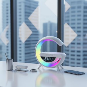 Creative <strong>Speaker</strong> &amp; Night Light Colorful, Smart, Multifunctional Desktop <strong>Speaker</strong> with Alarm Clock and Wireless Charging - Product Image 2