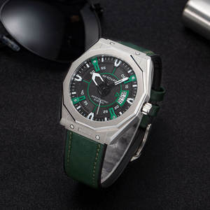 <span class=keywords><strong>Montre</strong></span> pour homme personnalisable avec boîtier en acier 304 noir, grand cadran, mouvement à quartz, calendrier, bracelet en caoutchouc de 22 mm - Product Image 2