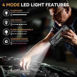 Máy khởi động bình ắc quy di động mới 2024 12V 6000A, tích hợp bơm lốp xe hơi và sạc dự phòng - Product Image 4