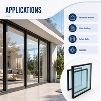 Venta al por Mayor de Fábrica, Vidrio Aislante de Doble Acristalamiento de Bajo Consumo Energético Personalizado para Muros Cortina, Puertas y Ventanas de Edificios