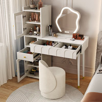 NKAHS Coiffeuse de luxe moderne et minimaliste avec rangement intégré, table de maquillage rétractable multifonctionnelle