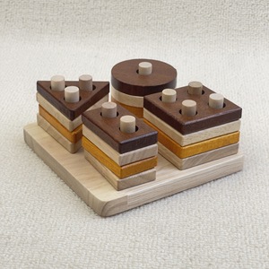 Children's Wooden Four-column <b>Shape</b> Matching Set Building <b>Blocks</b> Toy 0-24 Months Early Education & Color Cognition Toy - Product Image 4