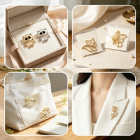 Broche Minimalista de Metal Hueco con Forma de Línea, Animal y Flor, Pin de Solapa, Accesorio de Moda para Traje y Abrigo, Adorno de Aleación Personalizado