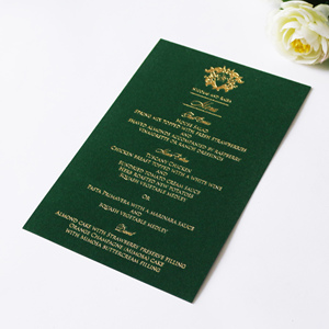 Carte de menu en velours vert émeraude de qualité supérieure, carte de menu pour café, bar, mariage, baptême, cérémonie, fête - Product Image 3