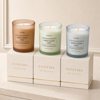 Bougie parfumée artisanale à l'odeur longue durée avec étiquette personnalisable, bougie parfumée de luxe avec boîte cadeau