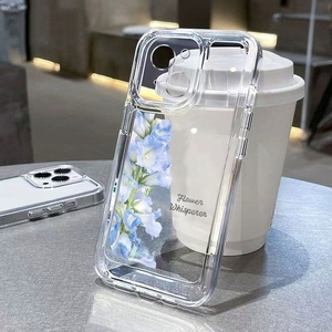 Custodia per telefono con fiori viola in offerta speciale per <span class=keywords><strong>iPhone</strong></span> 16 Plus 17 Pro Max 14 13 <span class=keywords><strong>12</strong></span>, cover posteriore satinata effetto spaziale - Product Image 1