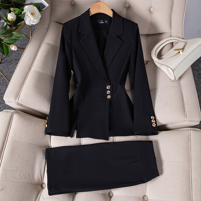 Black coat+skirt