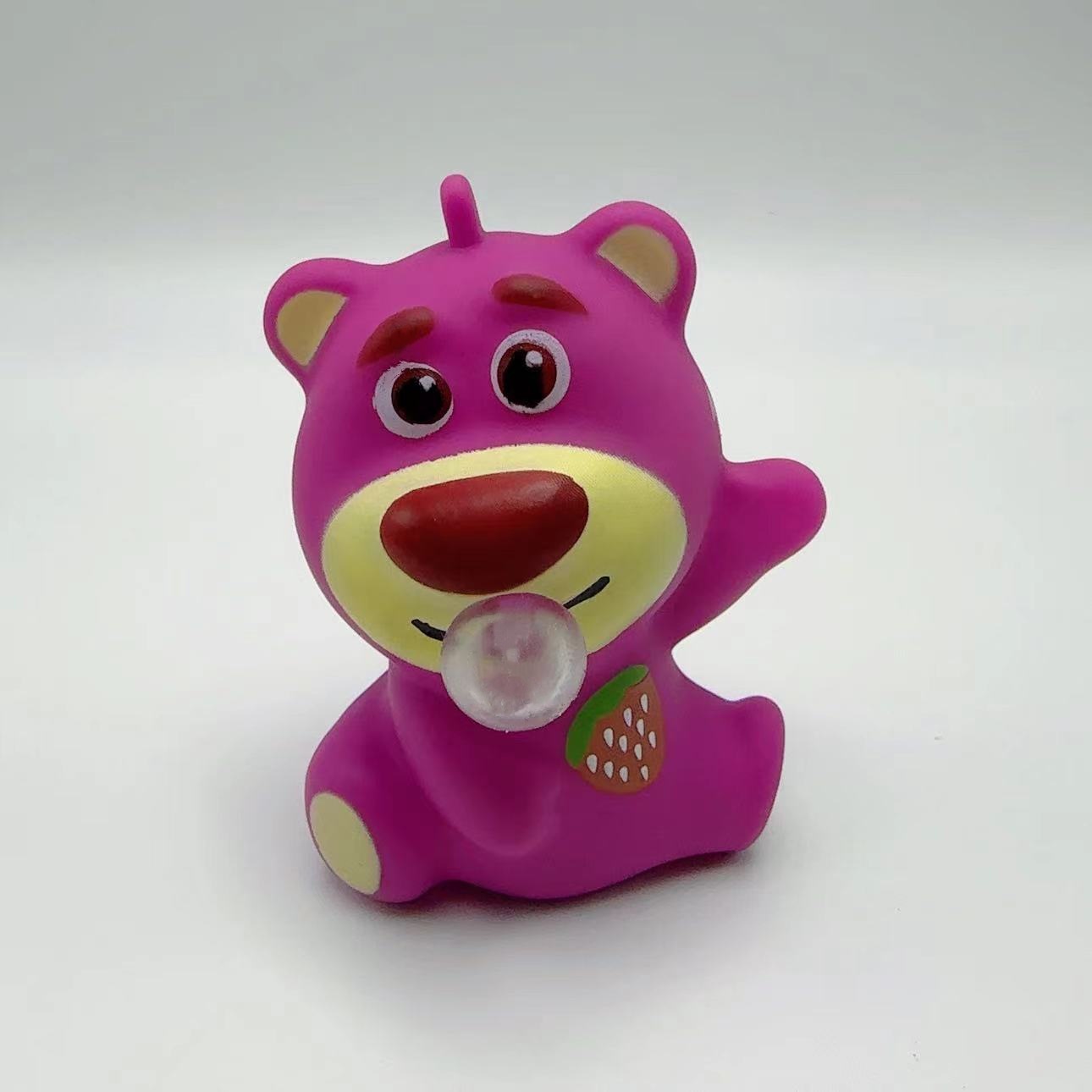 Assis posture fraise ours crache des bulles 10cm