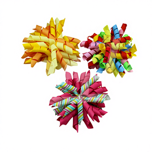 Nuovissimi fiocchi per capelli con nastro Korker stampa strisce per capelli a pois per accessori per bambini - Product Image 3