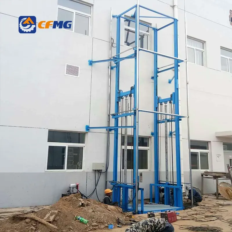 Cfmg 300kg 500kg 800kg 1000kg thủy lực vận chuyển hàng hóa thang máy kho hàng hóa thang máy treo tường nhỏ nâng hàng hóa để bán