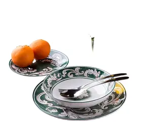 Set di stoviglie in porcellana con osso di lusso da 18 pezzi Set di piatti in stile antico eco-friendly 6