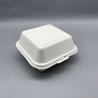 Boîtes en pulpe de fibre moulée écologiques pour l'emballage des hamburgers à emporter