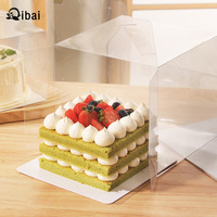 Boîte à gâteaux Qibai boîte d'emballage de gâteau transparente à pâtisserie haute cuisson portable