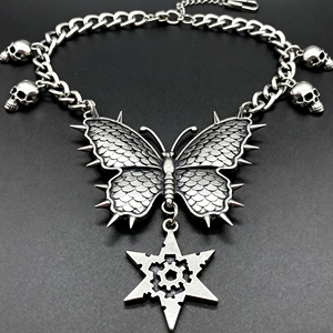 بيع بالجملة مخصص الفولاذ المقاوم للصدأ لطيف فراشة قلادة كريس غرامة الأزياء والمجوهرات قلادات ل 316l للرجال والنساء - Product Image 1