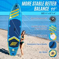 FIVE LAKE Five-13 Planche de Stand Up Paddle (SUP) gonflable de 11' certifiée CE, capacité de 430 lbs, comprend aileron+pagaie+laisse+prise de air+kit de réparation